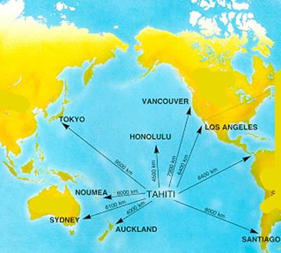 Tahiti voyage carte du monde Polynsie Franaise
